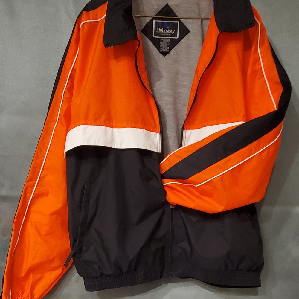 Holloway Men's Vibrant Orange and Black Windbreaker